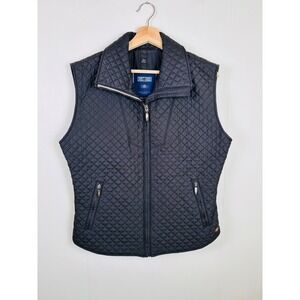 Post Card Quilted Vest Full Zip Padded‎ Sleeveless Jacket Black Size 8